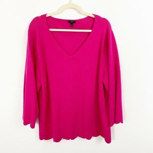 Talbots Pink Scalloped Sweater Plus Size 3X
